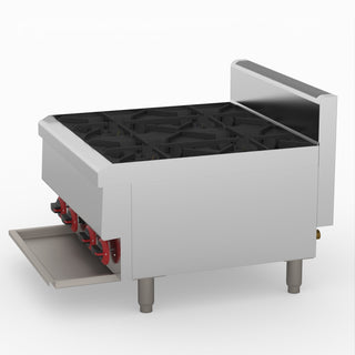 GasMax Benchtop Lpg 4 Burner Cooktop W/ Splashback JUS-TR-4BLPG