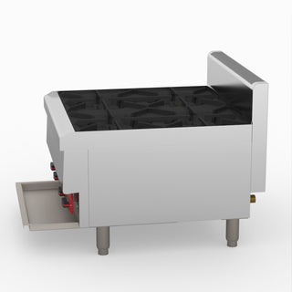 GasMax Benchtop Lpg 4 Burner Cooktop W/ Splashback JUS-TR-4BLPG