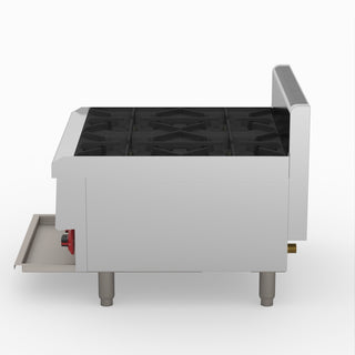 GasMax Benchtop Lpg 4 Burner Cooktop W/ Splashback JUS-TR-4BLPG