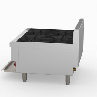 GasMax Benchtop Natural Gas 4 Burner Cooktop W/ Splashback JUS-TR-4B