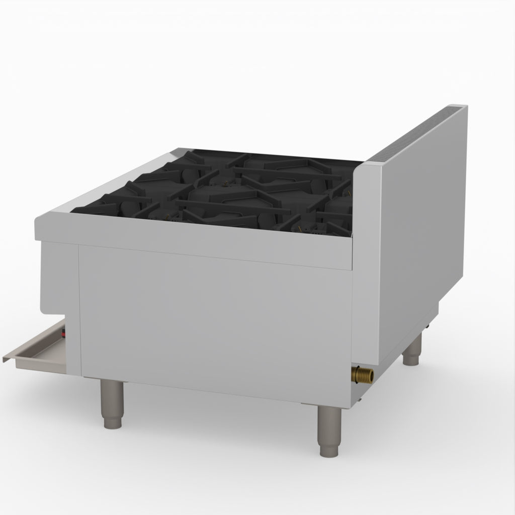 GasMAX Benchtop Natural Gas 4 Burner Cooktop W/ Splashback - JUS-TR-4B