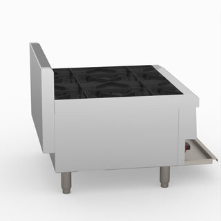 GasMax Benchtop Natural Gas 4 Burner Cooktop W/ Splashback JUS-TR-4B