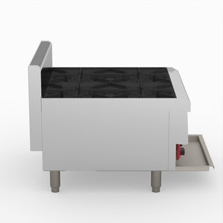 GasMax Benchtop Natural Gas 4 Burner Cooktop W/ Splashback JUS-TR-4B