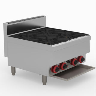 GasMax Benchtop Lpg 4 Burner Cooktop W/ Splashback JUS-TR-4BLPG