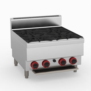 GasMax Benchtop Lpg 4 Burner Cooktop W/ Splashback JUS-TR-4BLPG