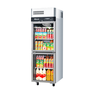 Turbo Air 2 Half Glass Door Upright Top Mount Freezer KF25-2G-N