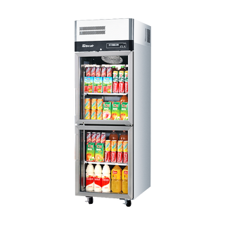 Turbo Air 2 Glass Half Door Upright Top Mount Fridge KR25-2G-N