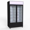 1000L Colourbond Upright Beverage Fridge 2 Doors Black - Thermaster LG-1000BP