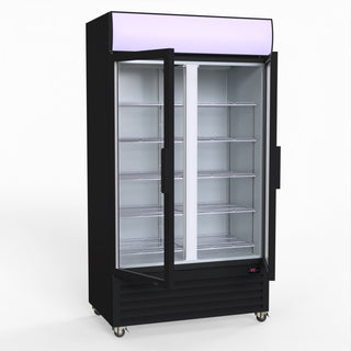 1000L Colourbond Upright Beverage Fridge 2 Doors Black - Thermaster LG-1000BP