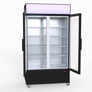 1000L Colourbond Upright Beverage Fridge 2 Doors Black - Thermaster LG-1000BP