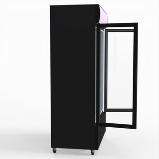 1000L Colourbond Upright Beverage Fridge 2 Doors Black - Thermaster LG-1000BP