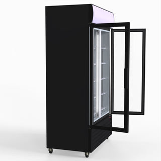 1000L Colourbond Upright Beverage Fridge 2 Doors Black - Thermaster LG-1000BP