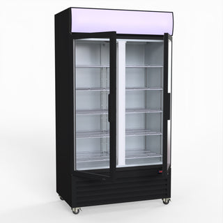 1000L Colourbond Upright Beverage Fridge 2 Doors Black - Thermaster LG-1000BP