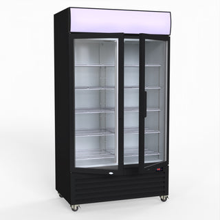 1000L Colourbond Upright Beverage Fridge 2 Doors Black - Thermaster LG-1000BP