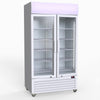 Thermaster 1000L Two Glass Door Colourbond Upright Drink Fridge White LG-1000P