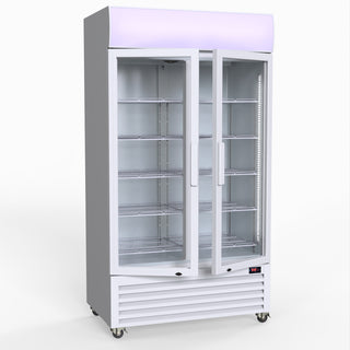 1000L Colourbond Upright Beverage Fridge 2 Doors White - Thermaster LG-1000P