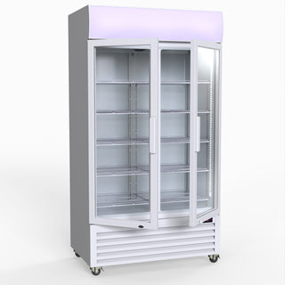 1000L Colourbond Upright Beverage Fridge 2 Doors White - Thermaster LG-1000P