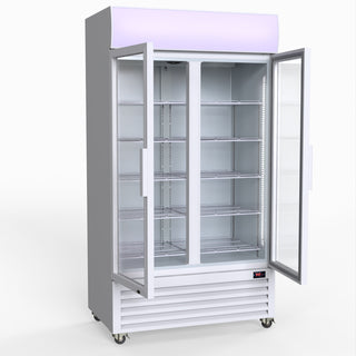 1000L Colourbond Upright Beverage Fridge 2 Doors White - Thermaster LG-1000P