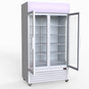 Thermaster 1000L Two Glass Door Colourbond Upright Drink Fridge White LG-1000P