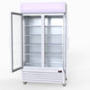 Thermaster 1000L Two Glass Door Colourbond Upright Drink Fridge White LG-1000P