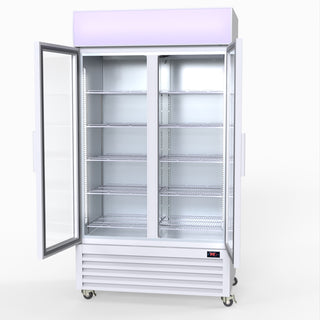 1000L Colourbond Upright Beverage Fridge 2 Doors White - Thermaster LG-1000P