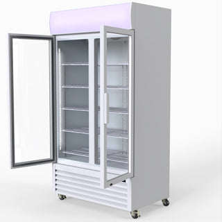 1000L Colourbond Upright Beverage Fridge 2 Doors White - Thermaster LG-1000P