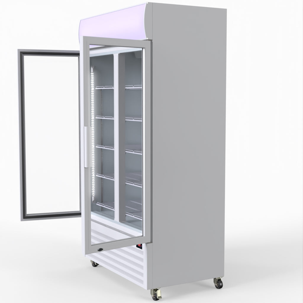 Thermaster 1000L Two Glass Door Colourbond Upright Drink Fridge White LG-1000P