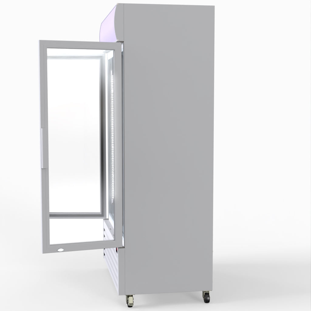 Thermaster 1000L Two Glass Door Colourbond Upright Drink Fridge White LG-1000P