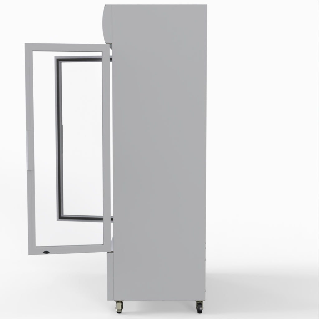 Thermaster 1000L Two Glass Door Colourbond Upright Drink Fridge White LG-1000P