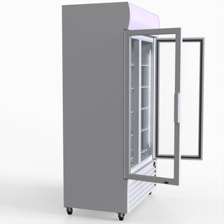 1000L Colourbond Upright Beverage Fridge 2 Doors White - Thermaster LG-1000P