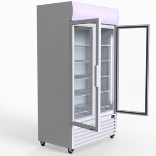 1000L Colourbond Upright Beverage Fridge 2 Doors White - Thermaster LG-1000P