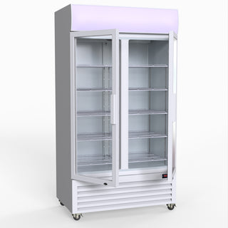 1000L Colourbond Upright Beverage Fridge 2 Doors White - Thermaster LG-1000P