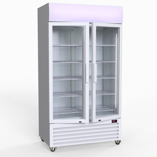 1000L Colourbond Upright Beverage Fridge 2 Doors White - Thermaster LG-1000P