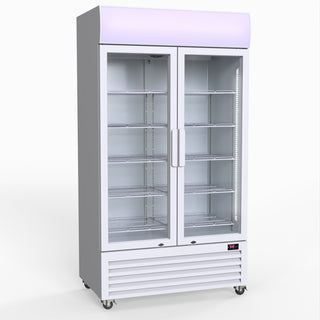 1000L Colourbond Upright Beverage Fridge 2 Doors White - Thermaster LG-1000P