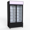 1000L Two Sliding Glass Door Colourbond Upright Drink Fridge Black - Thermaster LG-1000SDBP