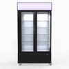 1000L Two Sliding Glass Door Colourbond Upright Drink Fridge Black - Thermaster LG-1000SDBP