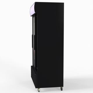 1000L Two Sliding Glass Door Colourbond Upright Drink Fridge Black - Thermaster LG-1000SDBP