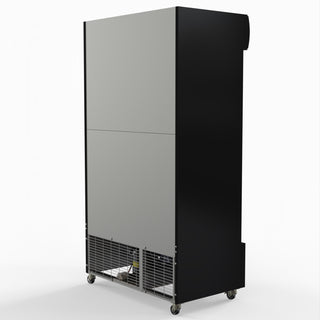 1000L Two Sliding Glass Door Colourbond Upright Drink Fridge Black - Thermaster LG-1000SDBP