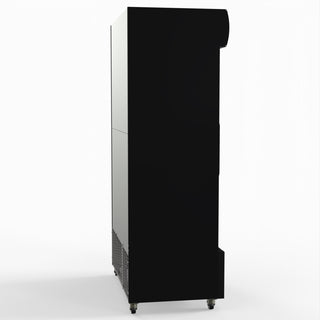 1000L Two Sliding Glass Door Colourbond Upright Drink Fridge Black - Thermaster LG-1000SDBP