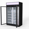 1006L Black Upright Double Glass Door Freezer - Thermaster LG-1006DF