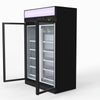 Thermaster 1006L Black Upright Double Glass Door Freezer LG-1006DF