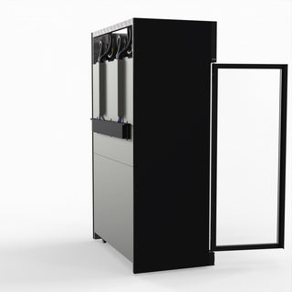 1006L Black Upright Double Glass Door Freezer - Thermaster LG-1006DF