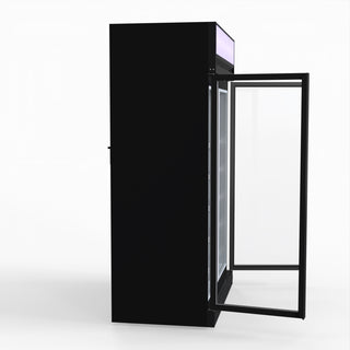 1006L Black Upright Double Glass Door Freezer - Thermaster LG-1006DF