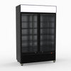 Thermaster 1200L Two Glass Door Colourbond Upright Drink Fridge Black LG-1200BP