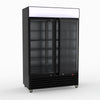 Thermaster 1200L Two Glass Door Colourbond Upright Drink Fridge Black LG-1200BP