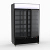 Thermaster 1200L Two Glass Door Colourbond Upright Drink Fridge Black LG-1200BP