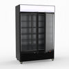 Thermaster 1200L Two Glass Door Colourbond Upright Drink Fridge Black LG-1200BP