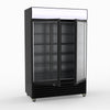 Thermaster 1200L Two Glass Door Colourbond Upright Drink Fridge Black LG-1200BP