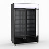 Thermaster 1200L Two Glass Door Colourbond Upright Drink Fridge Black LG-1200BP