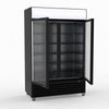 Thermaster 1200L Two Glass Door Colourbond Upright Drink Fridge Black LG-1200BP